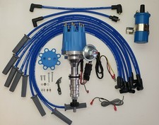 Ford Fe 390 427 428 Small Blue Cap Hei Distributor 45k Coil 8.5mm Plug Wires