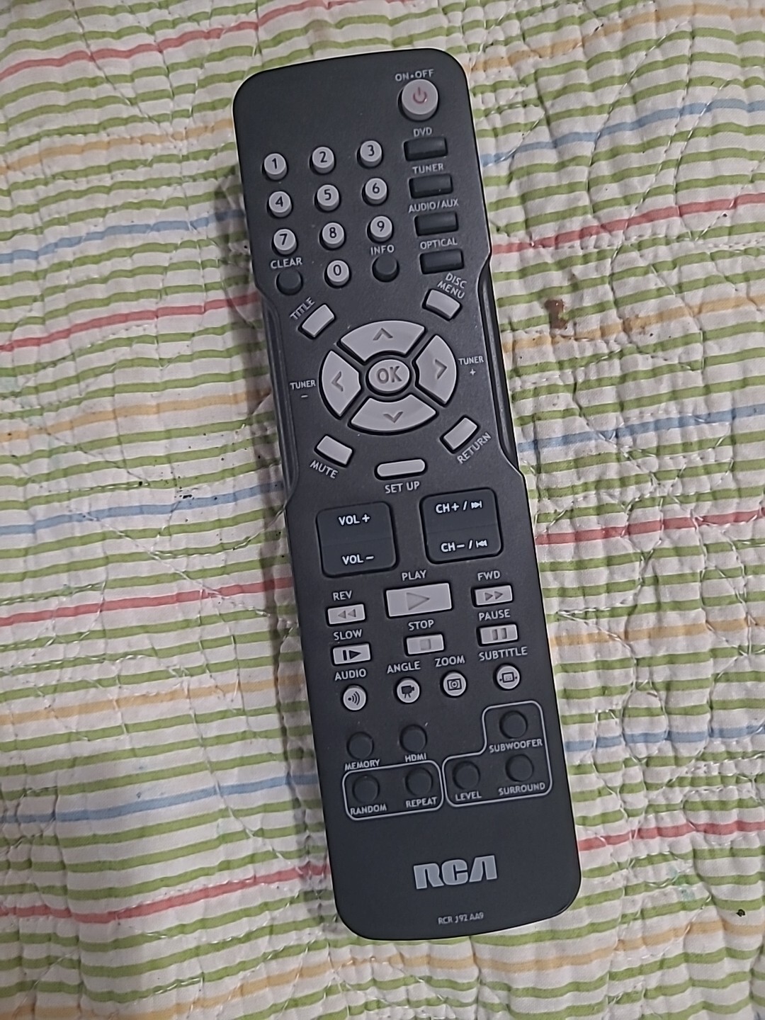 RCR 192 AA9 Replacement Remote Control for RCA DVD Home Theater System ...
