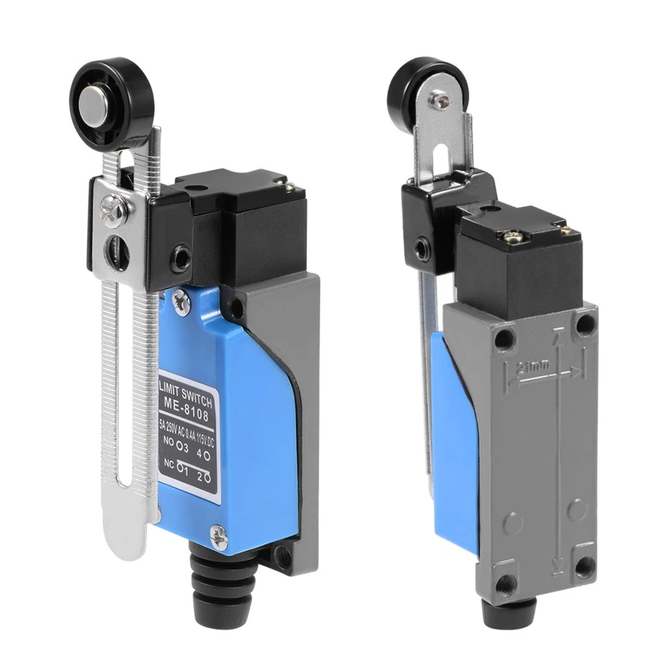 5stk ME-8108 regelbar Rolle Hebel Arm Momentan Grenze Schalter 1NC+1NO - Bild 2 von 4