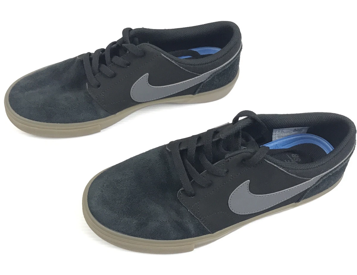NIKE SB SolarSoft SZ Shoes Unisex Size US 6 Black Pure Leather
