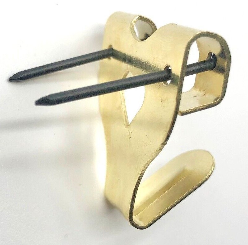 BRASS PICTURE HOOKS DOUBLE HOOK WITH NAILS WALL HOOKS DECORATIVE