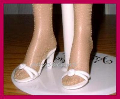 2'' x 3/4 in WHITE High Heel Doll SHOES fit KITTY COLLIER & 15'' MISS REVLON