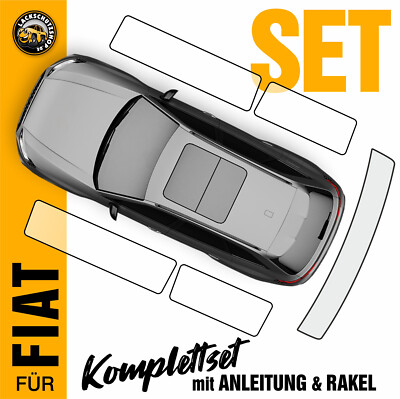 SET Lackschutzfolie für Fiat 500-e & 500 Cabrio Ladekantenschutz & Tür-Einstiege