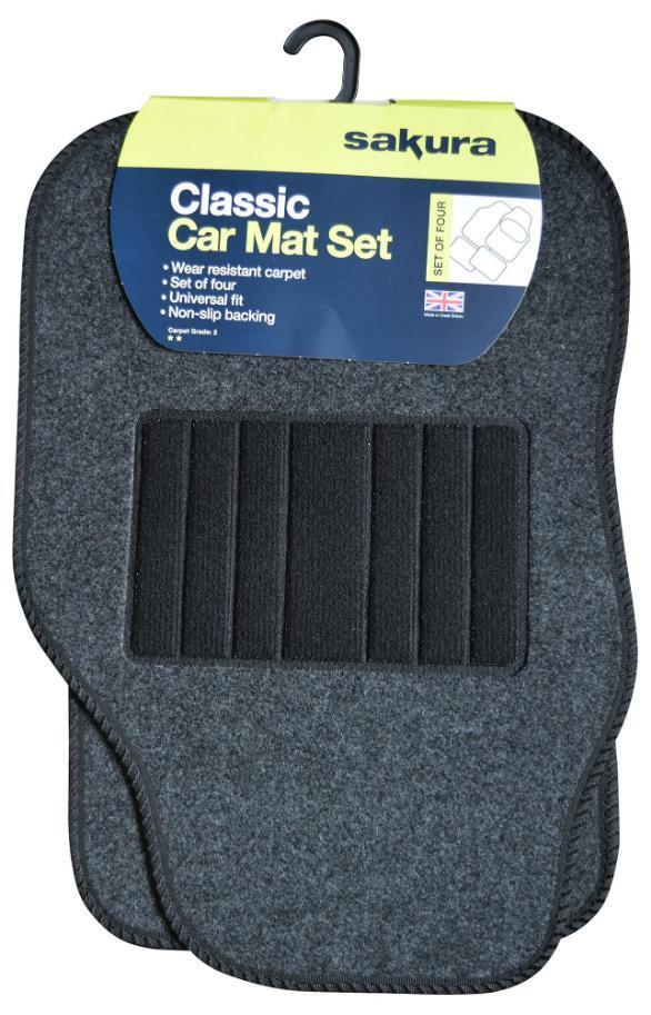 Set Di Tappetini Universali Per Auto, Grigio/Nero - BMS1