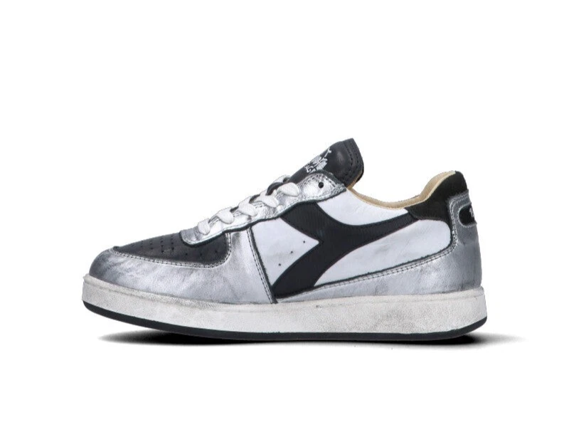 DIADORA HERITAGE Sneaker donna argento-nera in pelle - Immagine 4 di 4