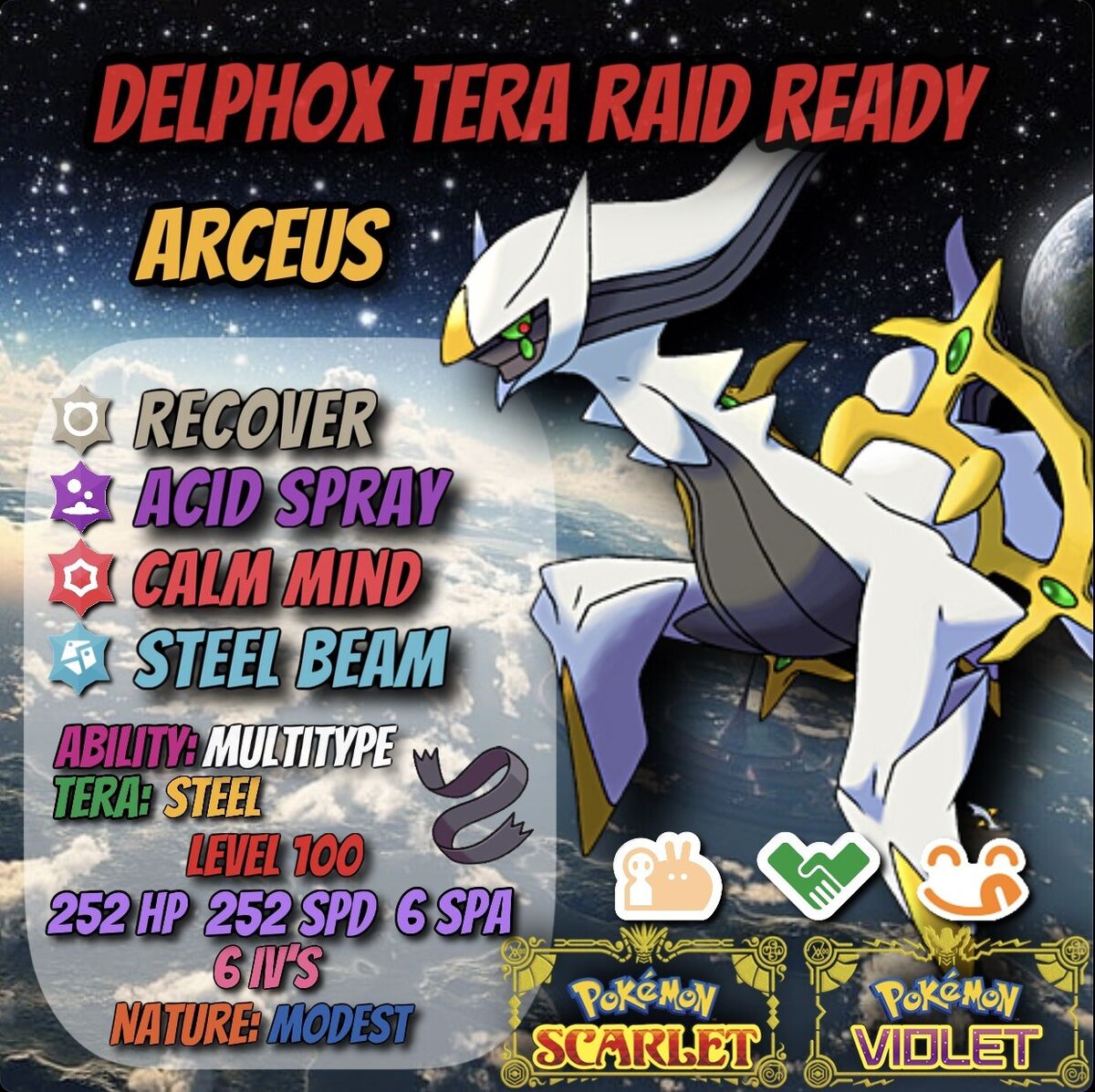 Arceus • Competitive • 6IVs • Level 100 • Online Battle-Ready