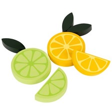 Fake Wooden Fruit with Lemons, Limes   Set of 7 Artificial Faux Kitchen Decor