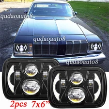 2X 7x6" Square Led Headlights Hi/Lo DRL Fit Oldsmobile Cutlass Supreme 1978-1979