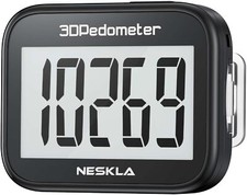 3D Pedometer Step Counter   Large Digital Display, Clip Lanyard, Accurate for