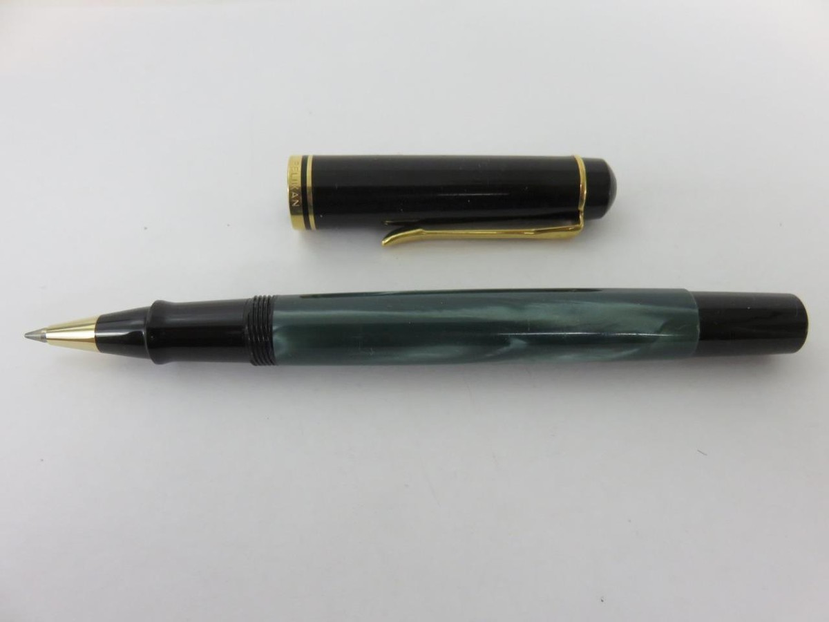 Vintage Pelikan Rollerball Pen Germany Black & Green w/Gold Vintage Pelikan Rollerball Pen Germany Black & Green w/Gold
