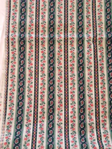 2 yds quilt fabric 100% cotton vintage PAISLEY FLORAL STRIPE Springs Ind. green - Picture 6 of 12