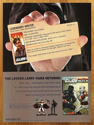 2008 GI Joe Larry Hama Action Figure Comics Print Ad/Poster Snake Eyes Promo Art