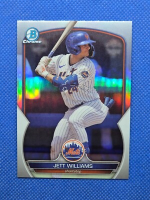 2023 Bowman Draft Chrome JETT WILLIAMS Refractor card #89 NEW YORK METS ...
