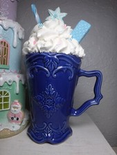 Fake Hot Chocolate, Food prop, Tiered Tray, Hot Chocolate Bar D cor, Blue Mug