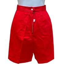 Vintage Red Ribbed Shorts Women's Size 10 High Waisted XS Small