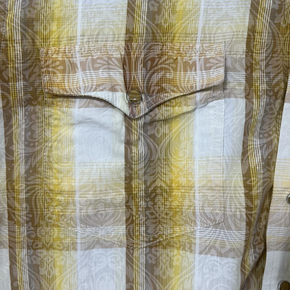 WALLS RANCH WEAR Men's Shirt Snap Pearl Stripe Long Sleeve Western Cowboy Sz M - Image 4 of 4