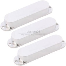 CHROME Plated Plastic Closed Single Coil Strat Pickup Cover Set