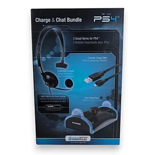 DreamGear Charge & Chat Bundle PS4 Headset Dock Cable Play Station Starter Kit