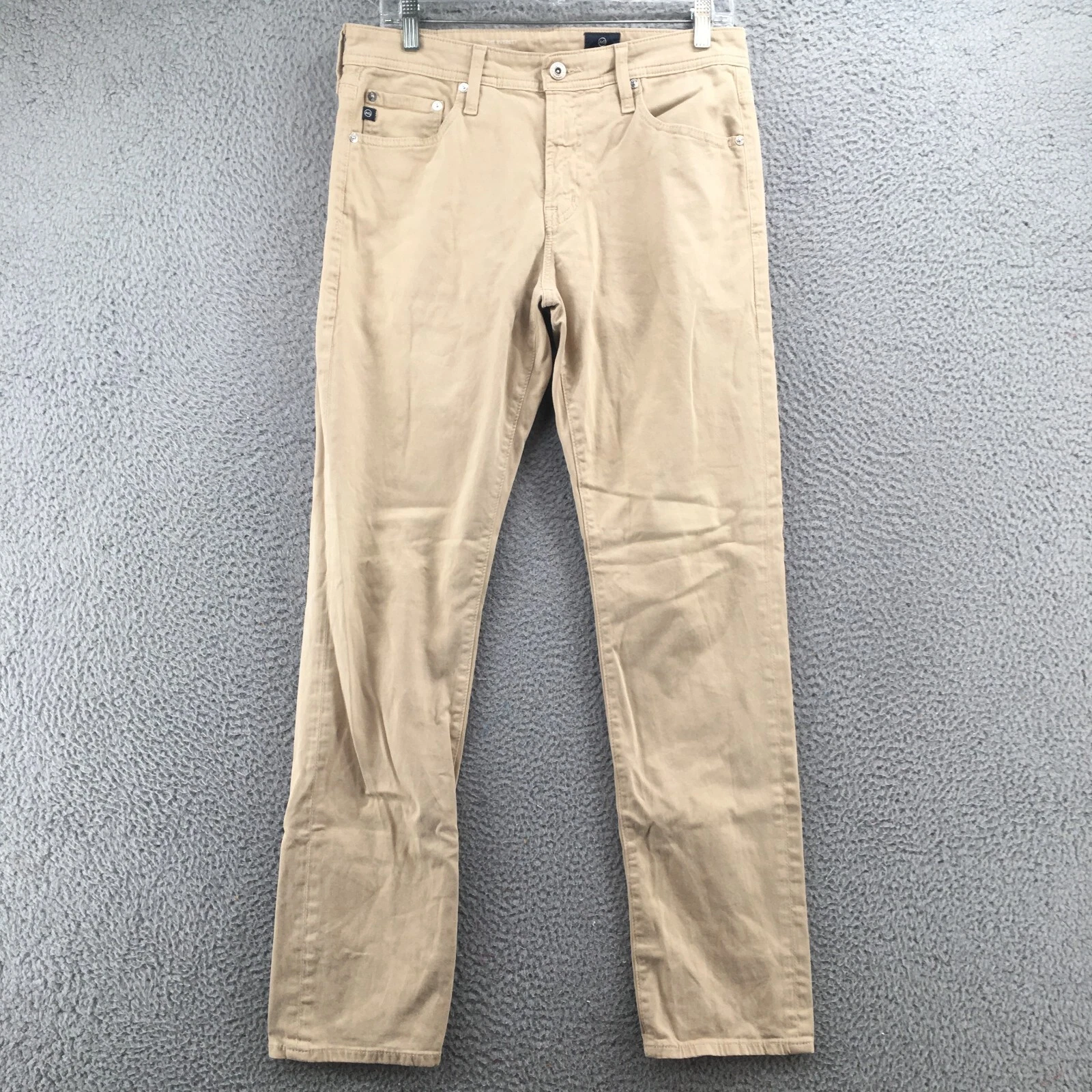 Adriano Goldschmied Straight Leg Pants Mens (Actual 32X31) Beige Slim Fit Zip