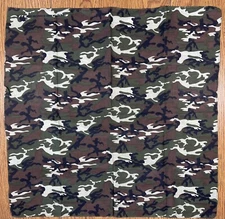RN 13962 Camo Bandana 100% Cotton 21.5” x 22"