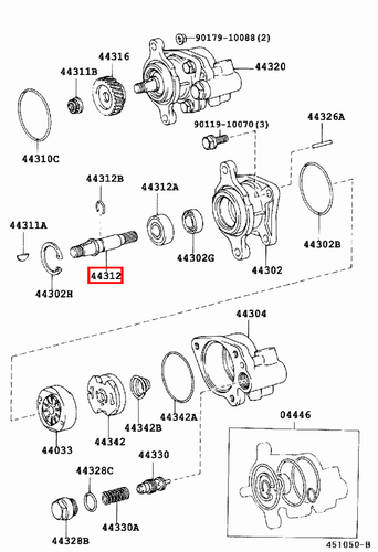 Genuine LandCruiser 80 105 Series 1HD 1HZ Power Steering Pump Shaft - Picture 16 of 20