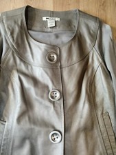 Nygard Women's Leather And Nylon Grey Jacket Size Large