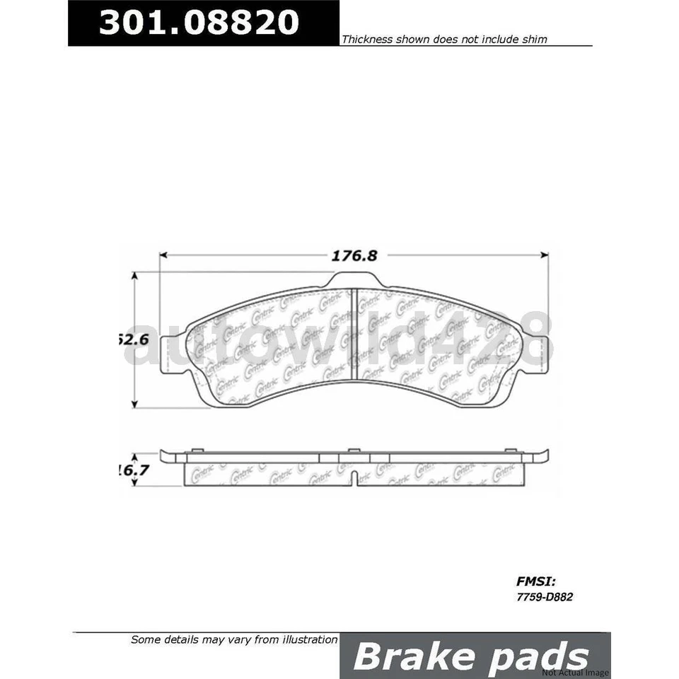 Juego de pastillas de freno y rotores delanteros Centric para GMC Envoy 4,2 L 2002 2003 2004 2005 Foto 4 de 4