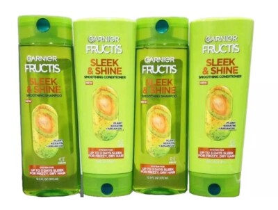 Garnier Fructis Sleek & Shine Smoothing Shampoo & Conditioner (2 Sets)12.5/12oz.