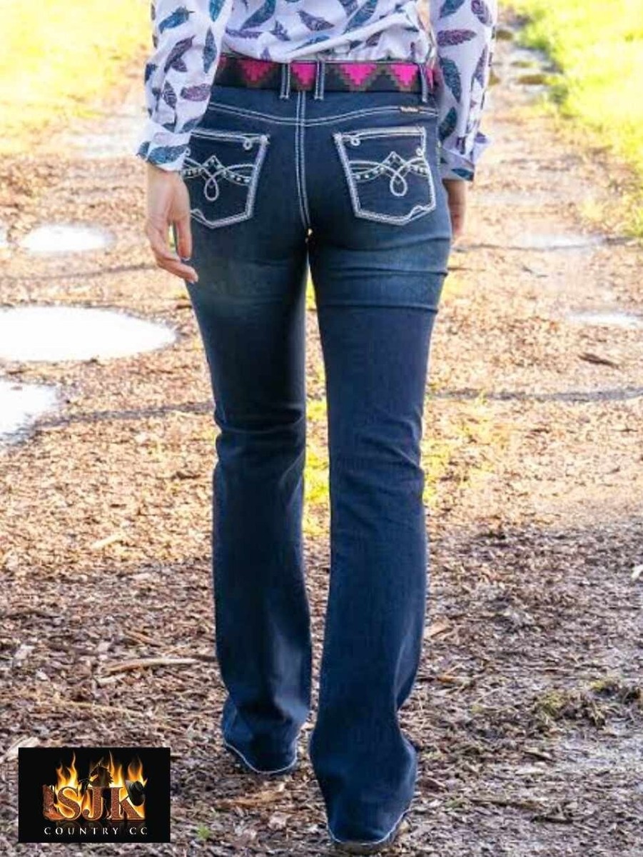 Pure Western Cowgirl Jeans Mid Rise Stretch Denim Australia