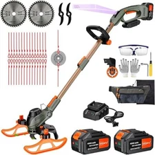 12-Inch Cordless String Trimmer & Edger, (2 x 21V 4.0Ah Electric Brush Cutter...