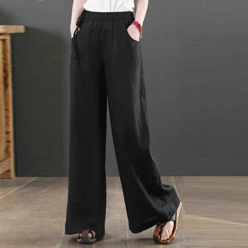 Women Loose Fit Elastic Waisted Palazzo Pant Ladies Daily Wear Casual - Picture 16 of 54