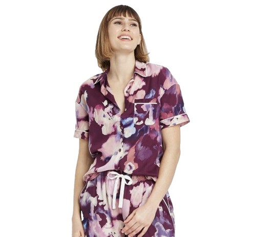 Rinati Lakel Purple Floral Leatherette Kaly Easy Headscarf Satin Feel Floral Pat Rinati Lakel Purple Floral Leatherette Kaly Easy Headscarf  main image 3