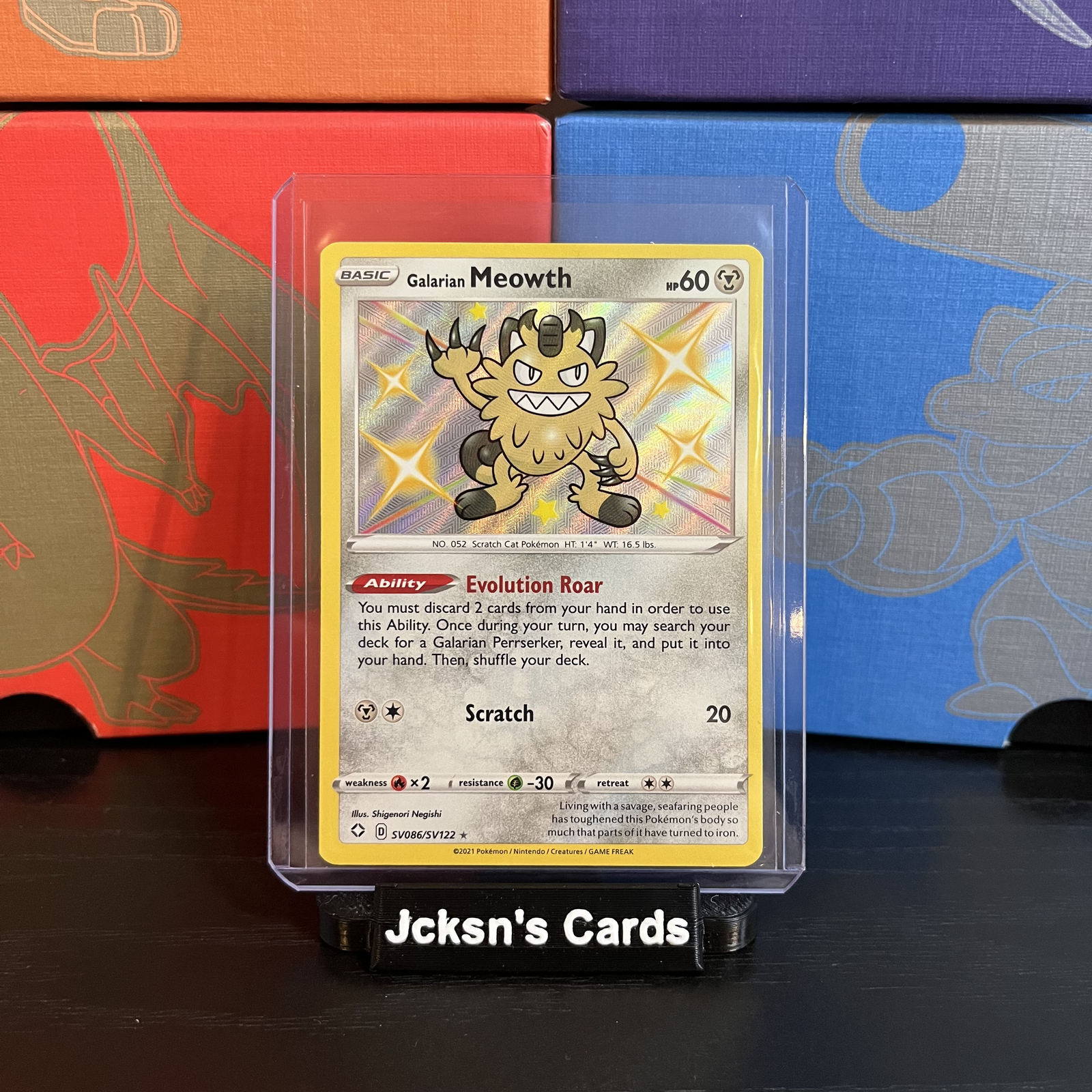 Galarian Meowth SV086/SV122 - SWSH: Shining Fates (Shiny Rare) Pokemon TCG LP