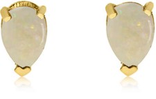 14K Yellow Gold Opal Pear-Shaped Earrings