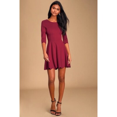cumulonimbus clouds burgundy skater dress Mabel Dress in Burgundy