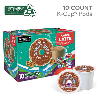 One Step Cinnamon Toast Crunch Latte K-Cup Coffee Pods, 10 Count New