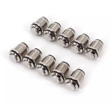 10Pcs NewMetal 12mm Waterproof 2Pin Momentary 1NO Raised Mini Push Button Switch