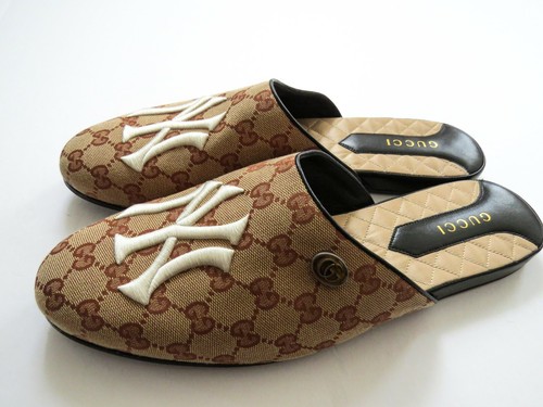 GUCCI GG Monogramma New York Yankees diapositive Pantofola Scarpe 8 US 41  EU 7 UK | eBay
