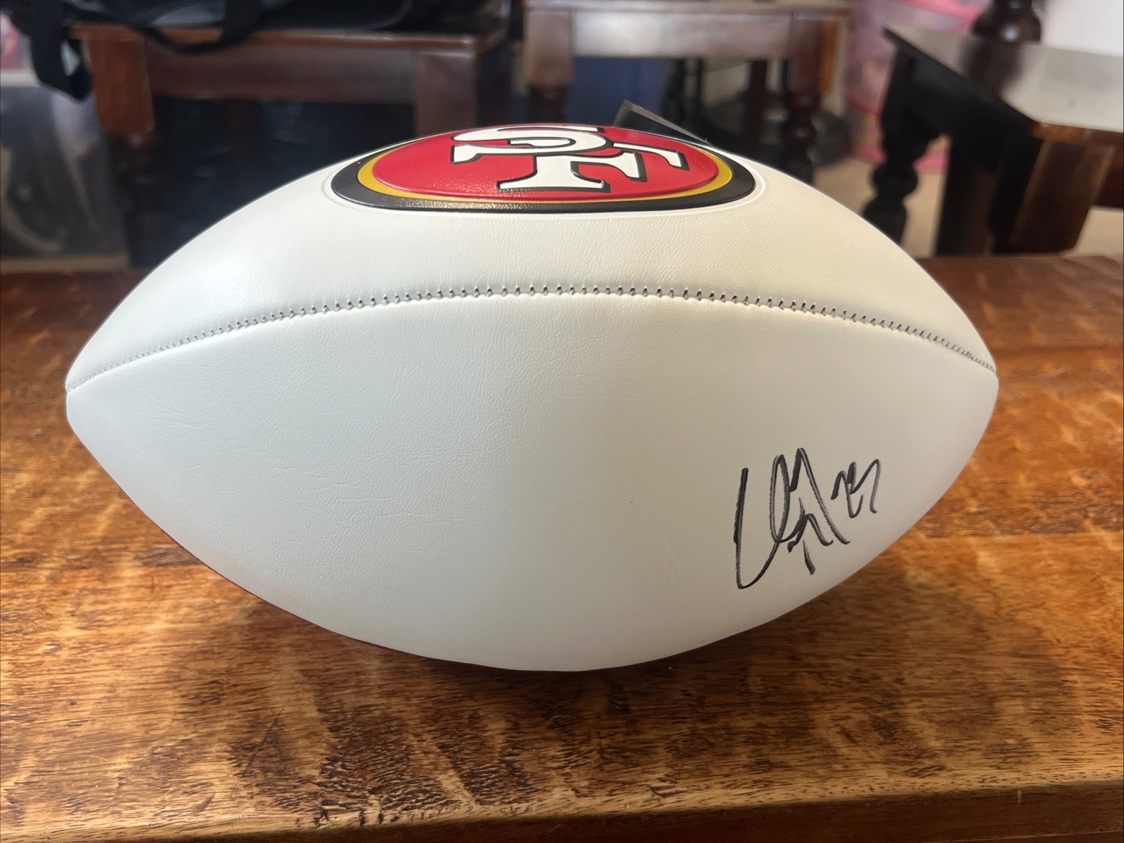 Christian McCaffrey Autographed Signed San Francisco 49ers Football JSA Coa 