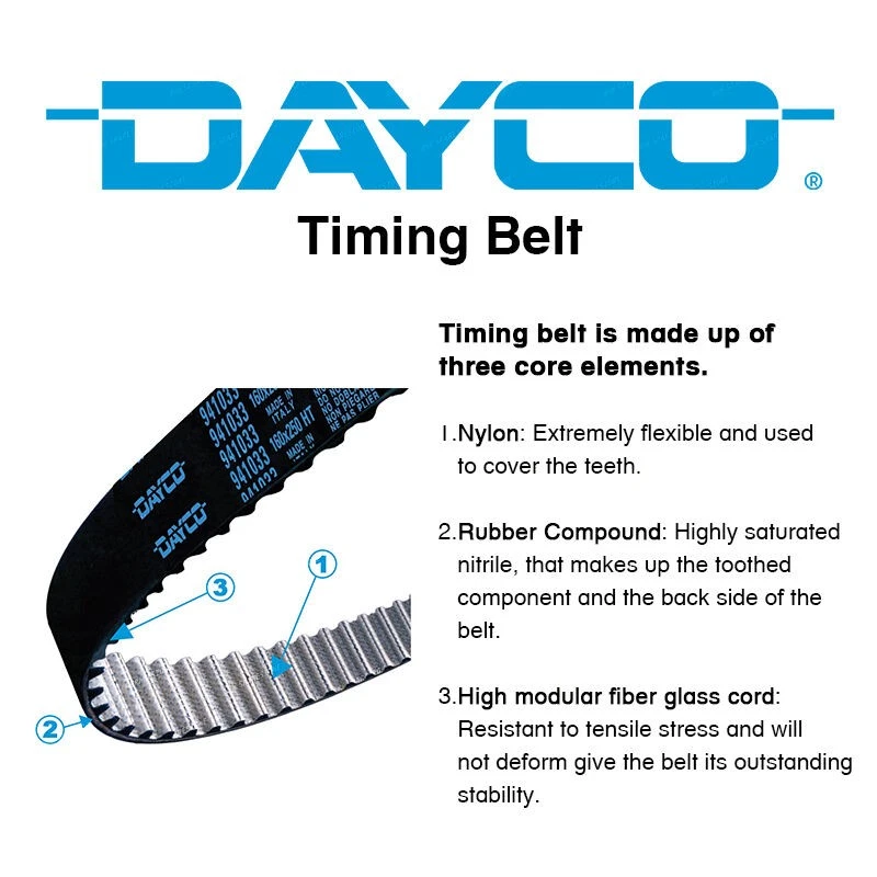 Dayco Timing Belt for Fiat 124 125 128 132 1.6L 1.8L 1.1L 1.3L 1970 - 1978 - image 3 of 3