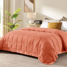 King Size Blanket with Satin Trim, Lightweight Down Alternative King Blanket for
