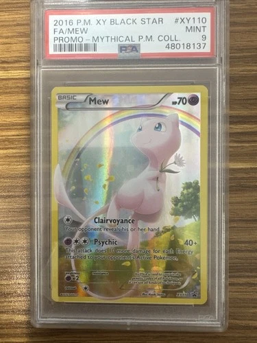 2016 POKEMON XY BLACK STAR PROMO MEW EX #XY110 PSA 9