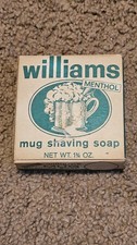 Vintage Williams Menthol Mug Shaving Soap 1 oz NOS w/ Original Box 1960s