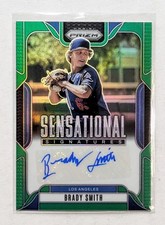 2025 Panini Prizm Brady Smith Sensational Signatures Green Prizm Auto #SS-BS