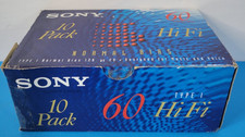 10 SONY HiFi 60 Minute Blank Normal Bias Cassette Tapes Sealed NEW Hi Fi Lot