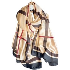 Womens Oversized Luxury Silk Scarf, Long Satin, Lightweight Fashion Shawl Wrap