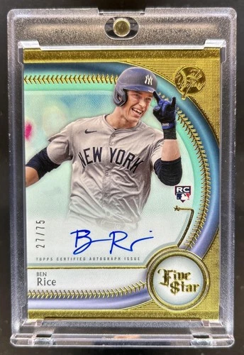 2025 Topps Five Star Ben Rice Auto Autograph RC Aqua Rookie #/75 Yankees