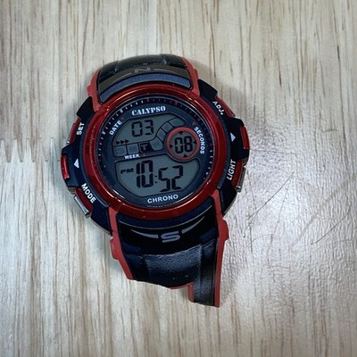 Calypso Street Style K5610/5 Watch Mens Black Red Stainless Steel Rubber No Band