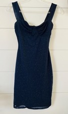 Windsor- Women’s Navy Blue Chico  Sparkly Shimmer Short Dress- Size S