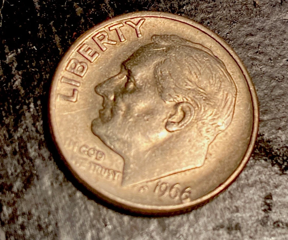 1966 Dime No Min Mark Major Striking Errors Only Sa In God And Reverse Side Str - Image 4 of 4